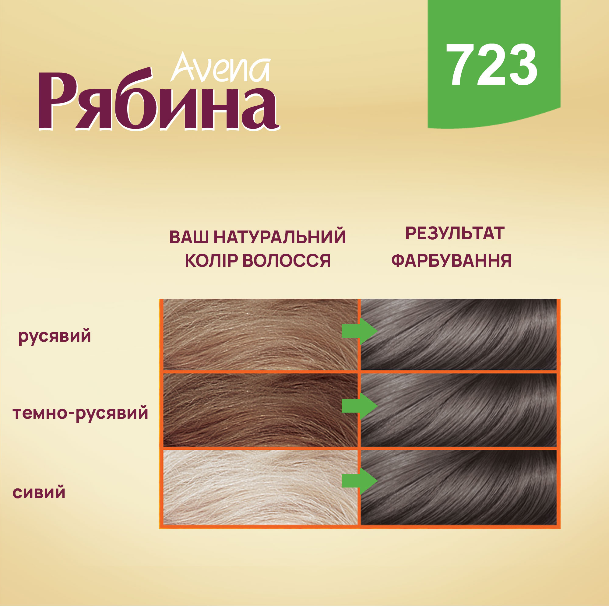 Крем-фарба для волосся Acme Color Рябина Avena, відтінок 723 (Графіт), 138 мл - фото 2