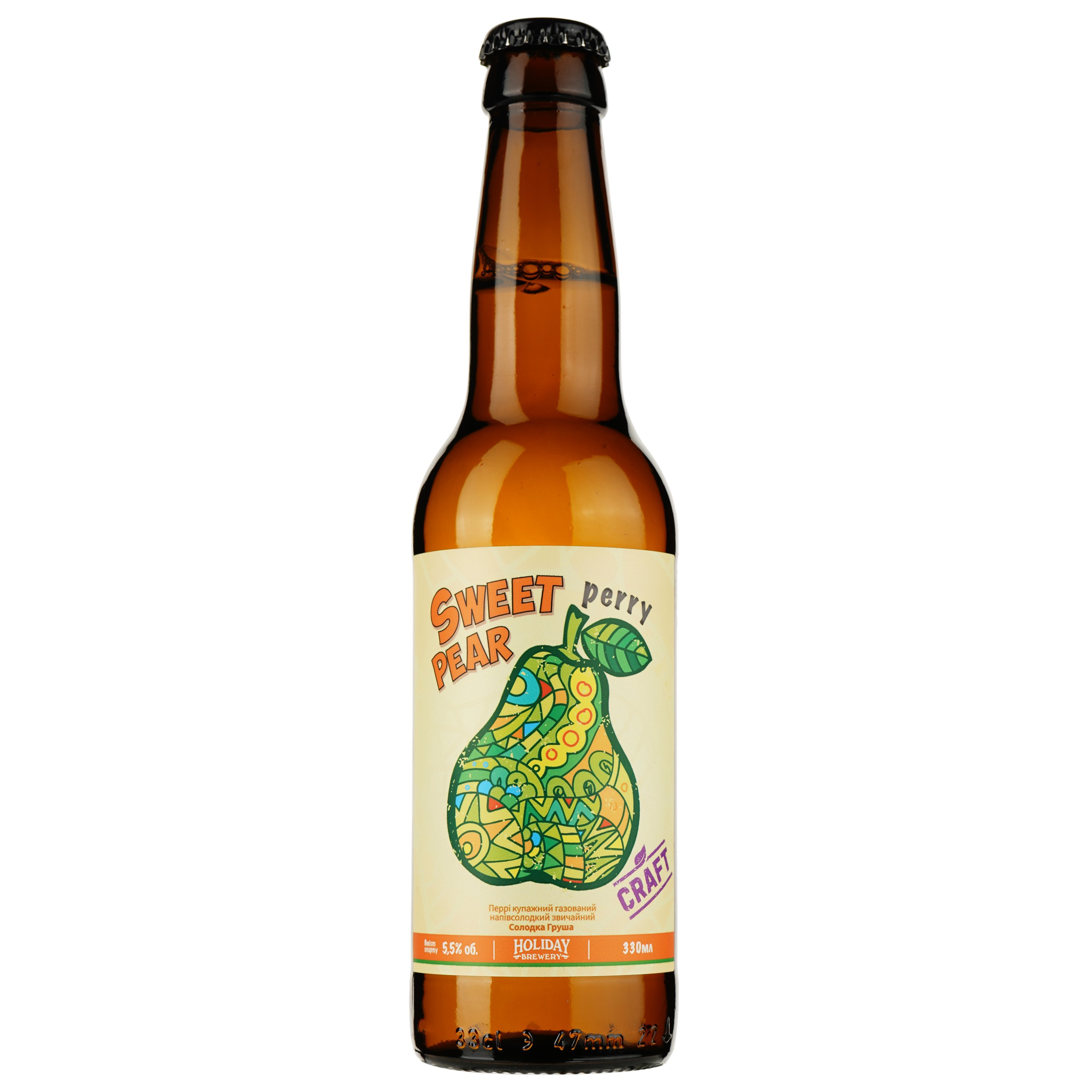 Перрі Holiday Brewery Sweet Pear, напівсолодкий, 5,5%, 0,33 л - фото 1