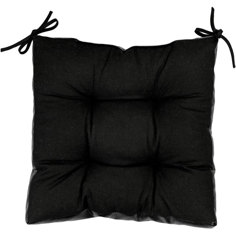 Подушка на стілець Прованс з екошкіри 40х40 см чорна (34075) - фото 2