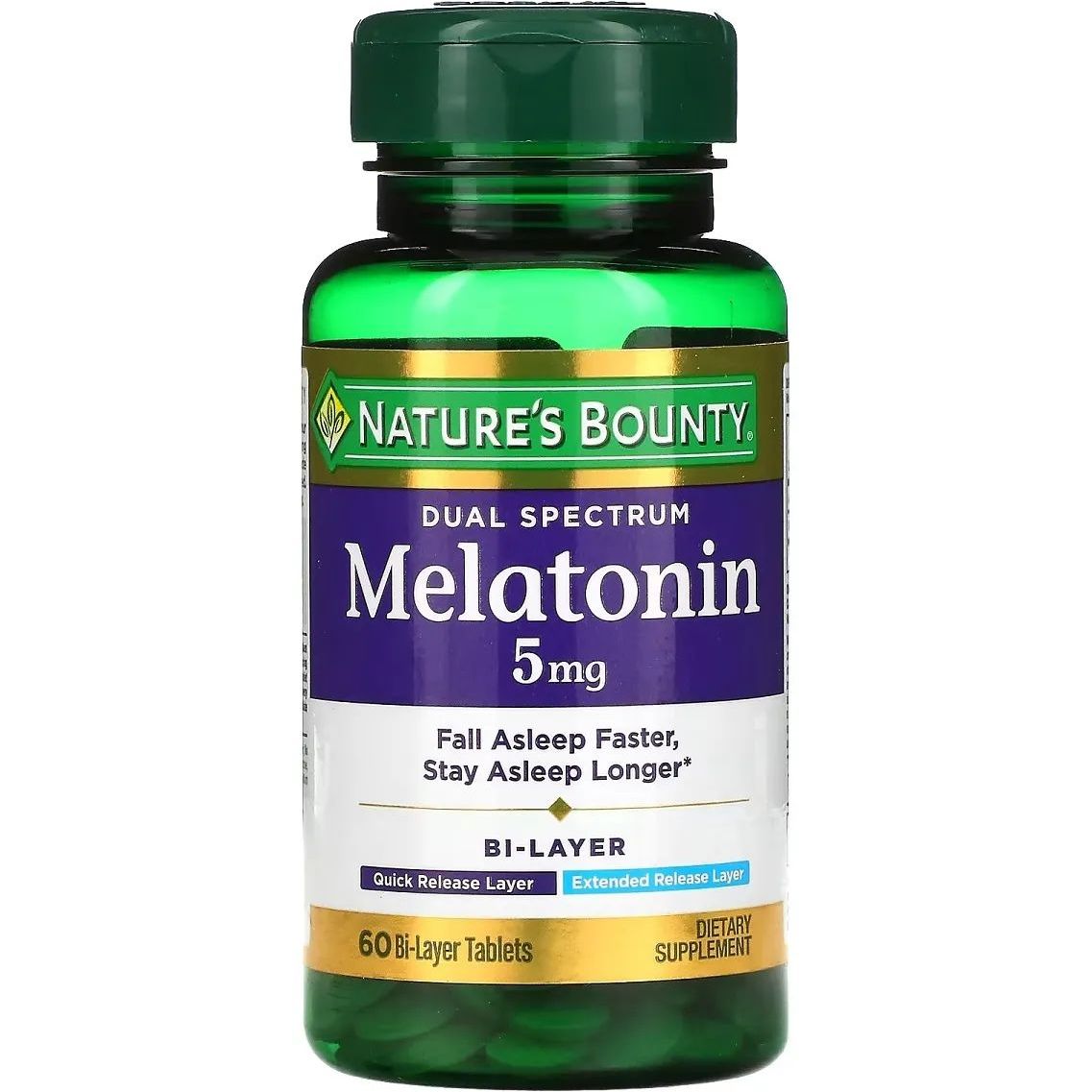 Мелатонін подвійного спектру Nature's Bounty Melatonin Dual Spectrum 5 мг 60 таблеток - фото 1