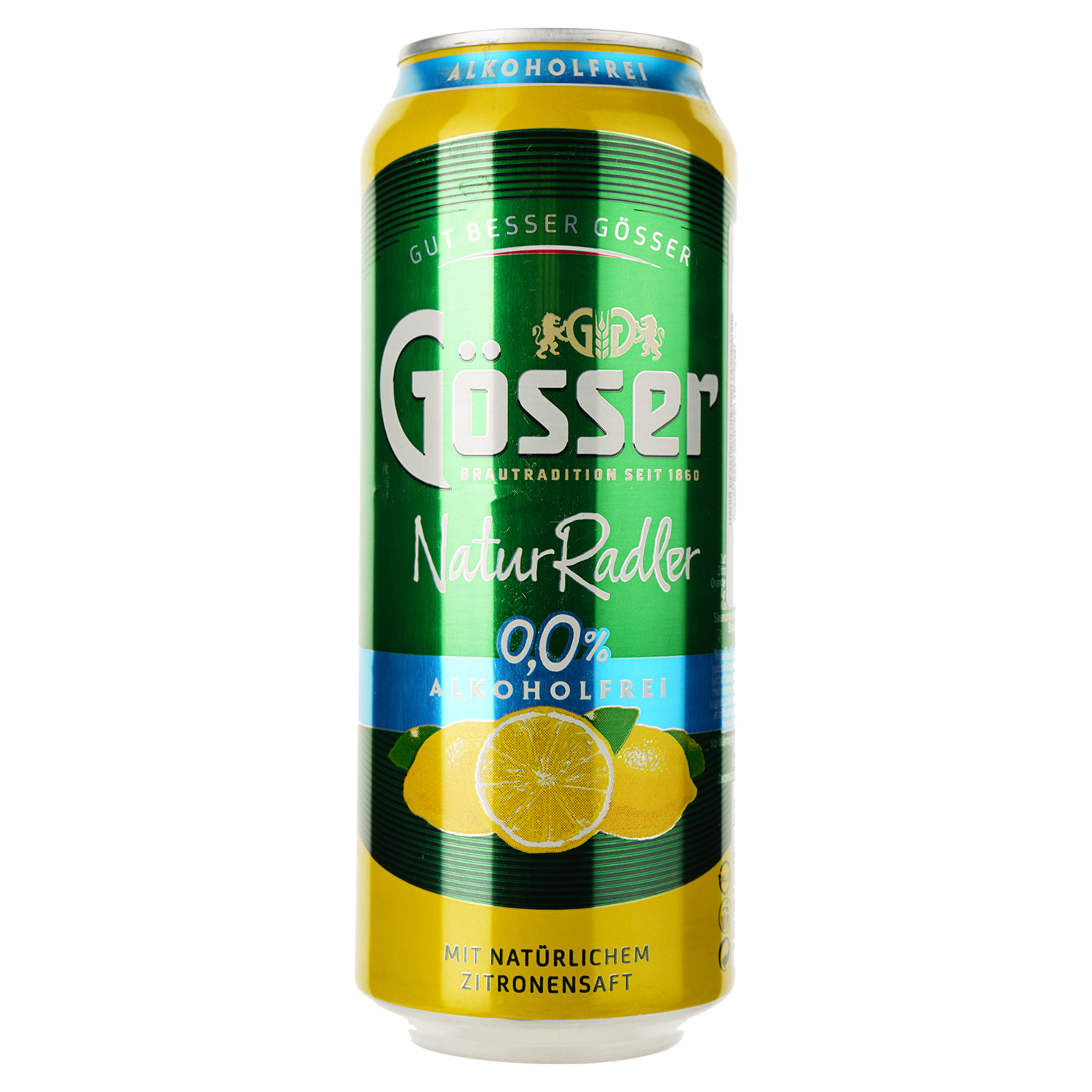 Напиток на основе пива Gosser Natur Radler, безалкогольный, ж/б, 0.5 л - фото 1