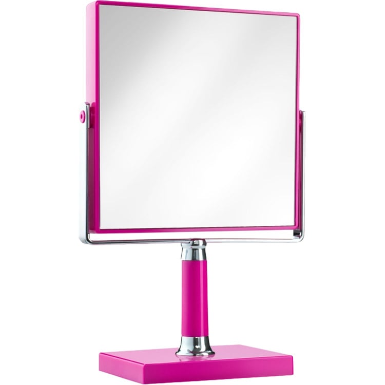 Зеркало на подставке Beter Viva Make Up Macro Mirror двухстороннее 14.5 см розовое - фото 2