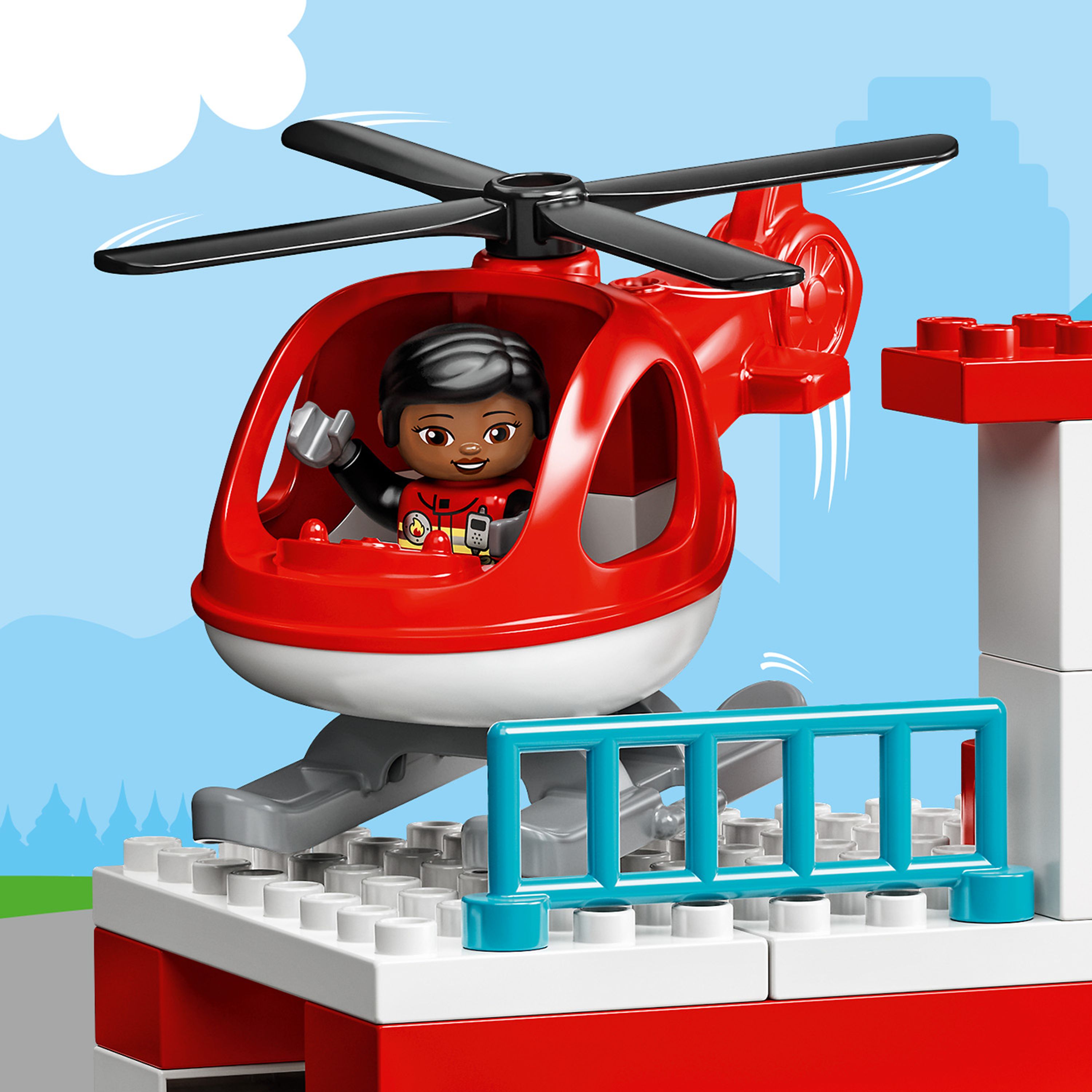 Конструктор LEGO DUPLO Пожежна частина та вертоліт, 117 деталей (10970) - фото 5