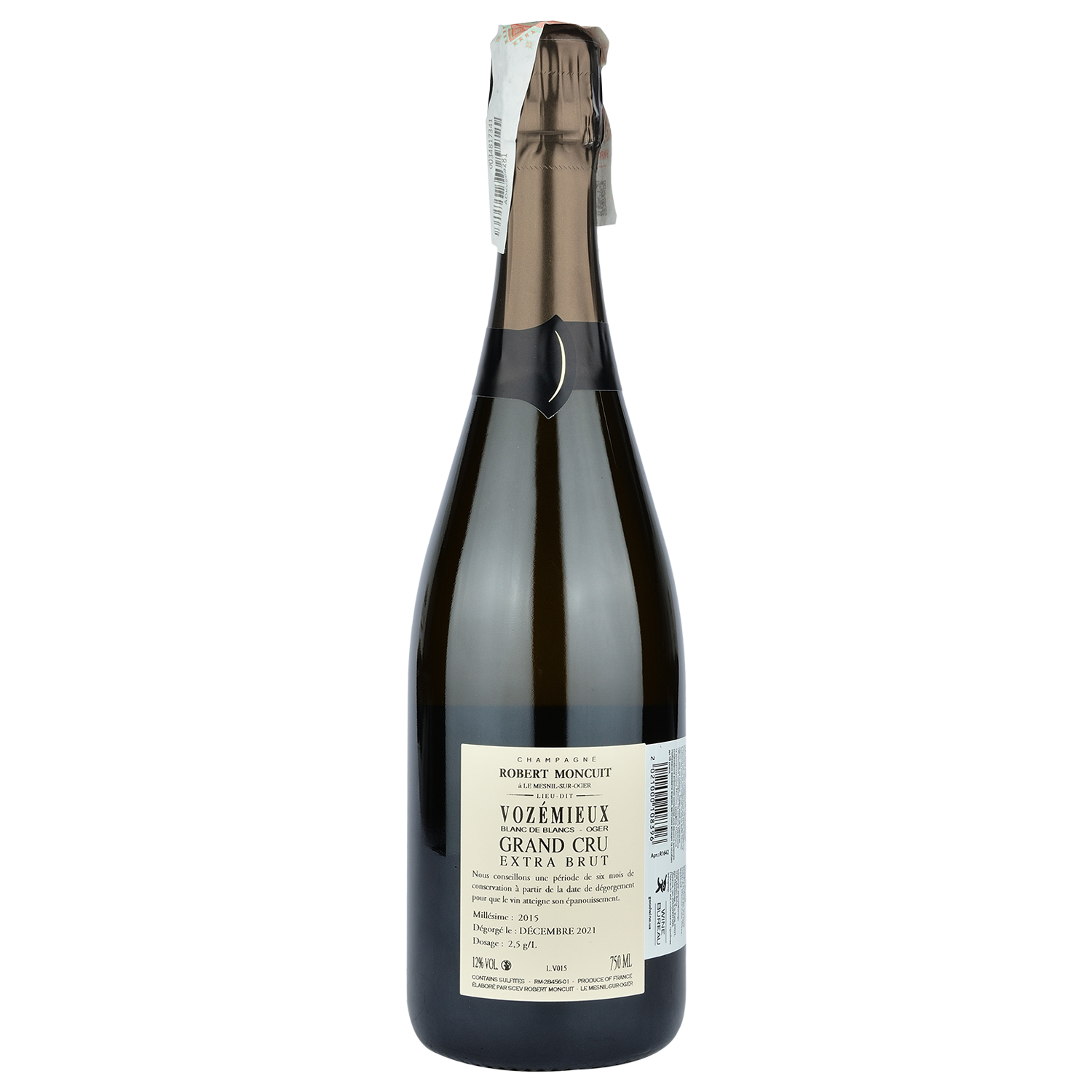 Шампанське Robert Moncuit Les Vozemieux 2015, біле, екстра-брют, 0,75 л (R1642) - фото 2