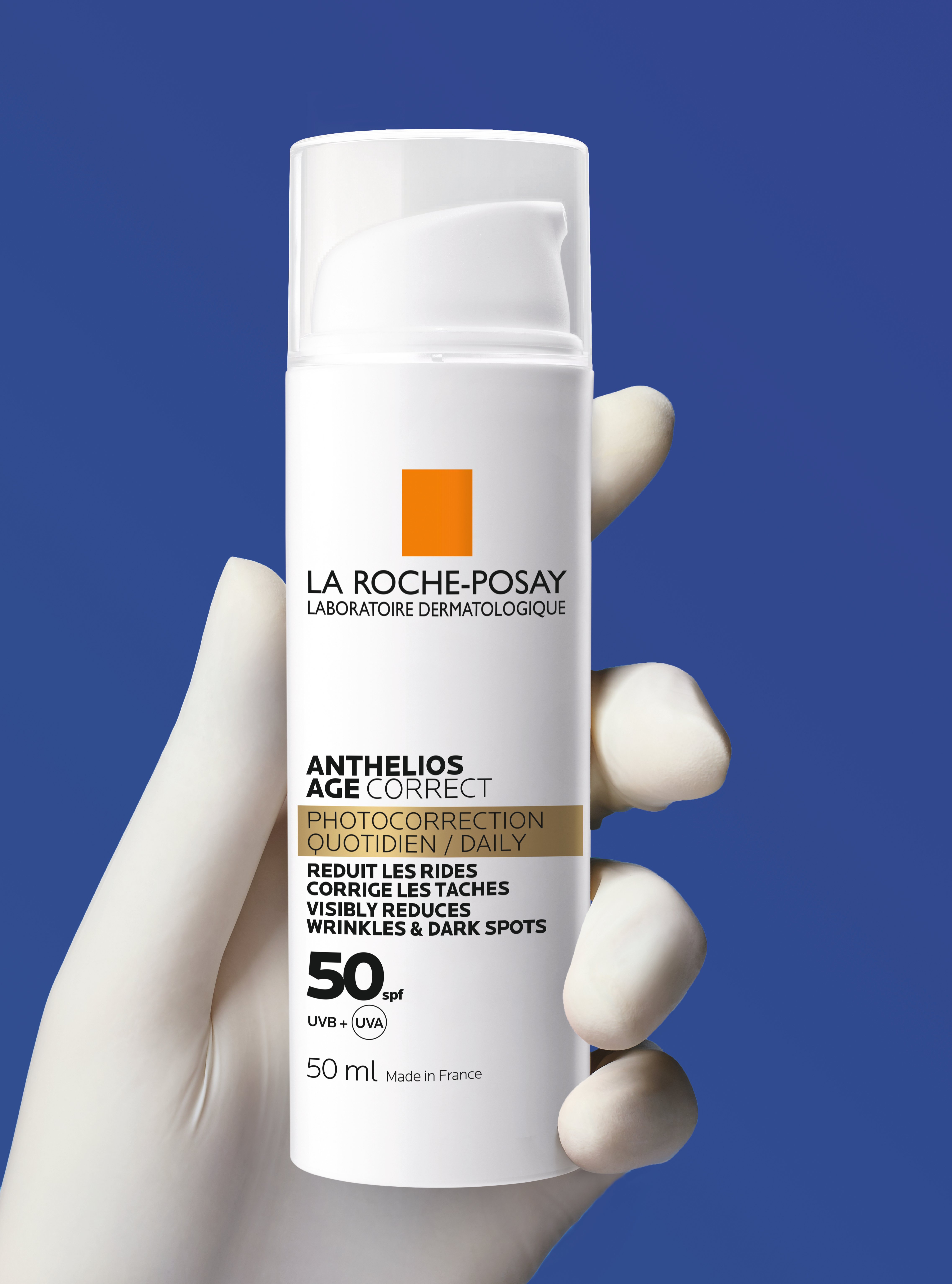 Антивозрастное солнцезащитное средство для чувствительной кожи лица La Roche-Posay Anthelios Age Correct против морщин и пигментации, SPF 50, 50 мл (MB359000) - фото 4