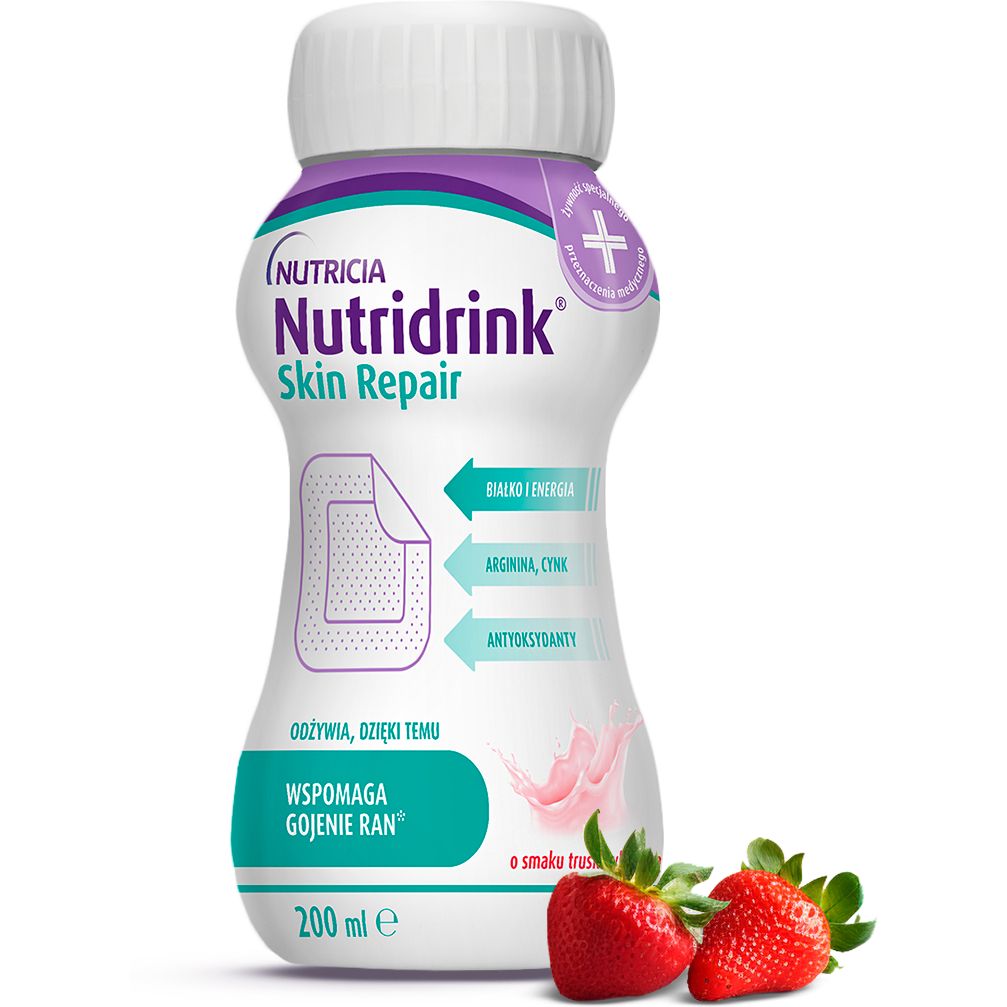 Энтеральное питание Nutricia Nutridrink Skin Repair Strawberry flavour 4 шт. x 200 мл - фото 2