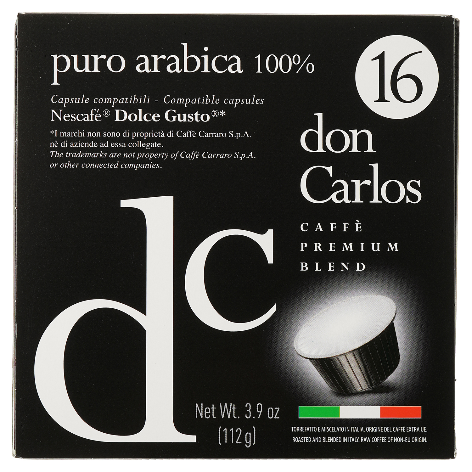 Кава в капсулах Carraro Don Carlos Dolce Gusto Arabica, 16 капсул - фото 1