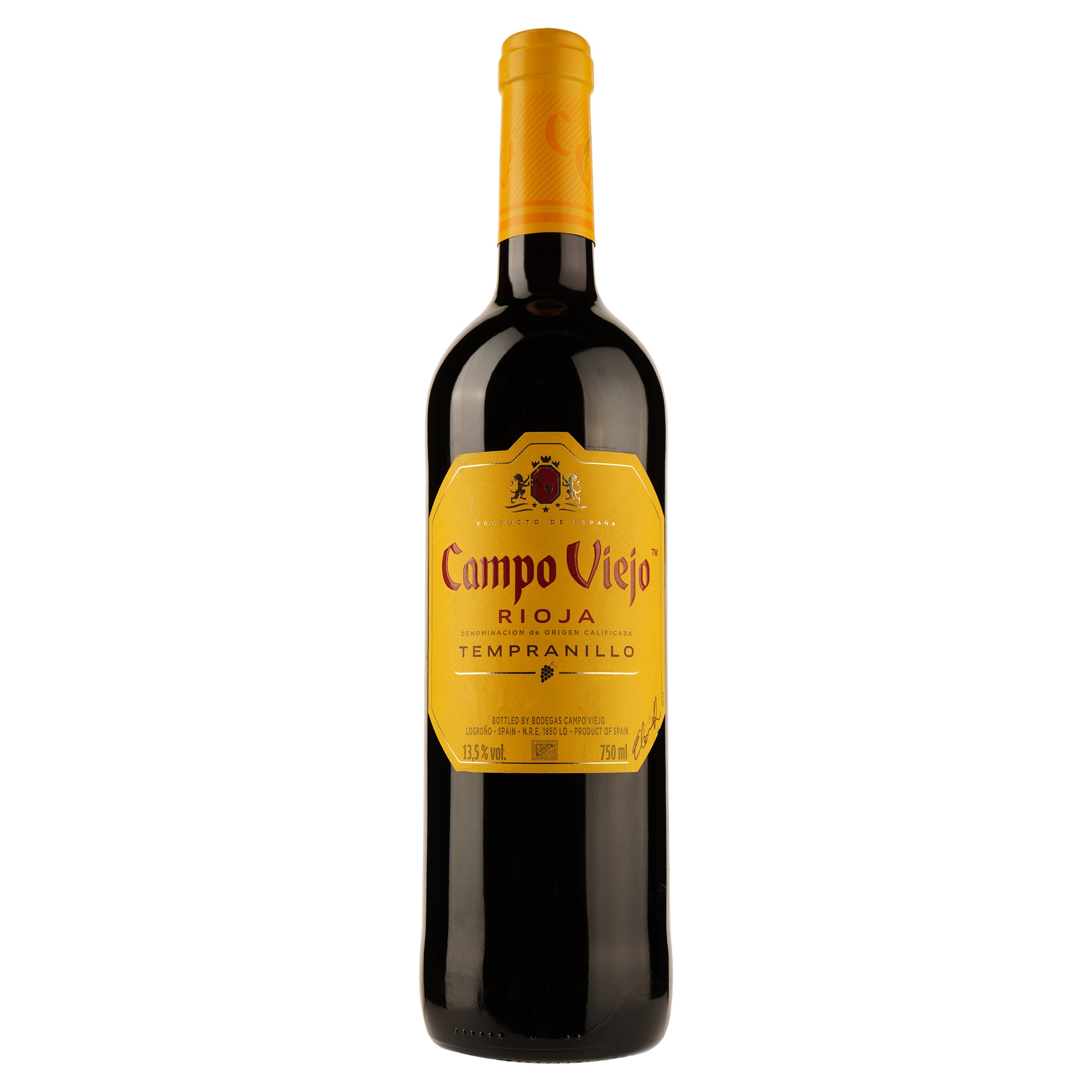 Вино Campo Viejo Rioja Tempranillo DOC, красное, сухое, 13,5%, 0,75 л (2120) - фото 1