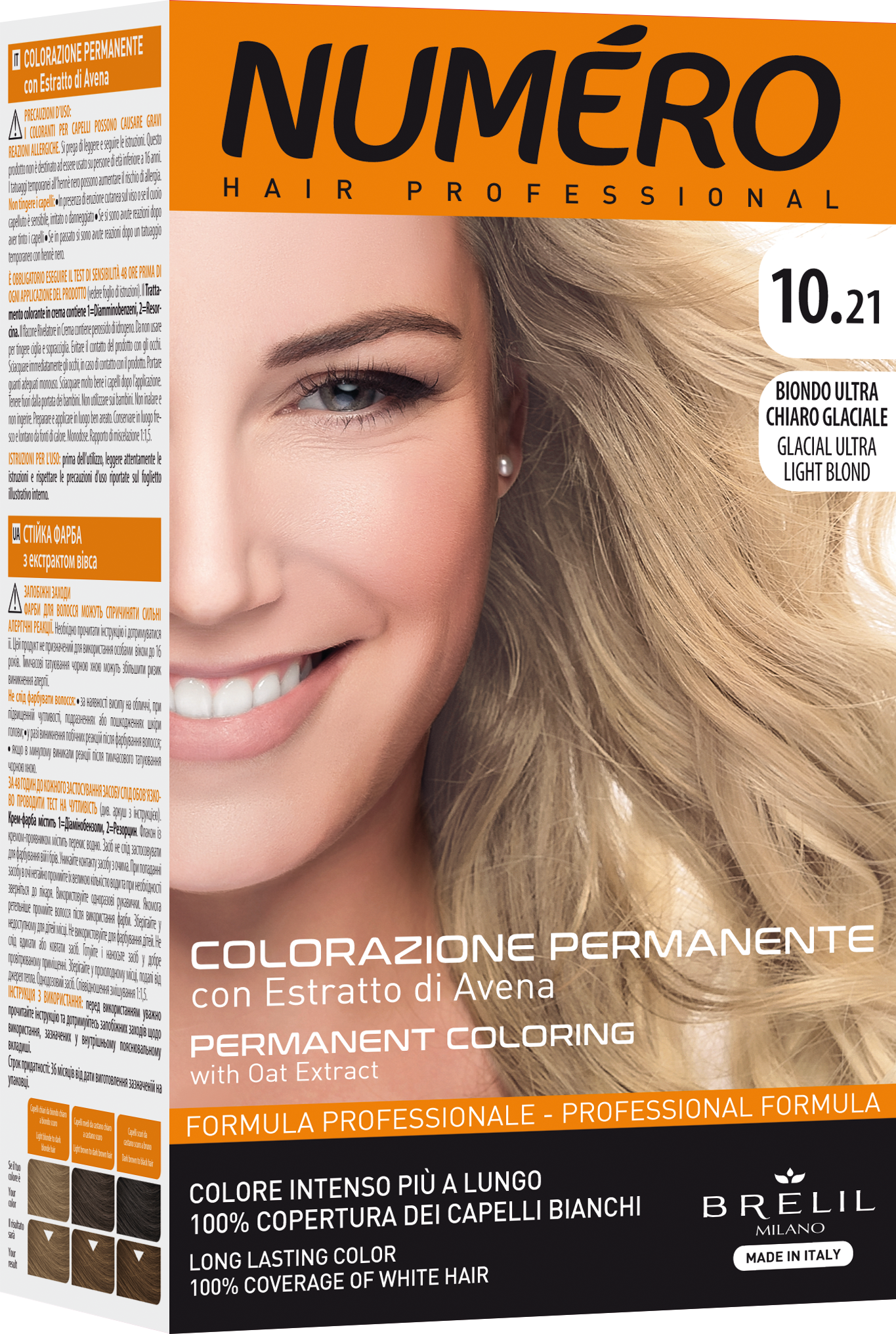 Фарба для волосся Numero Hair Professional Glacial ultra light blonde, відтінок 10.21 (Крижаний ультрасвітлий блонд), 140 мл - фото 1