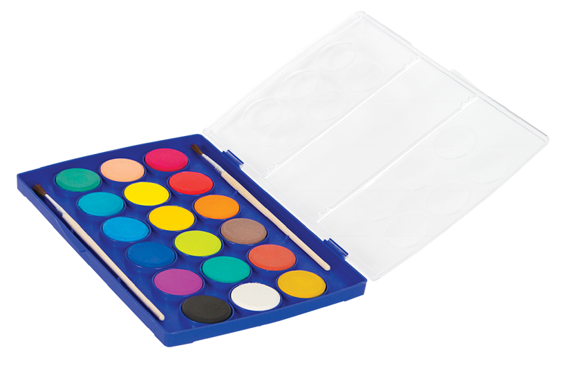 Фарби акварельні Colorino, великі таблетки, з пензликом, 18 кольорів (54737PTR) - фото 2
