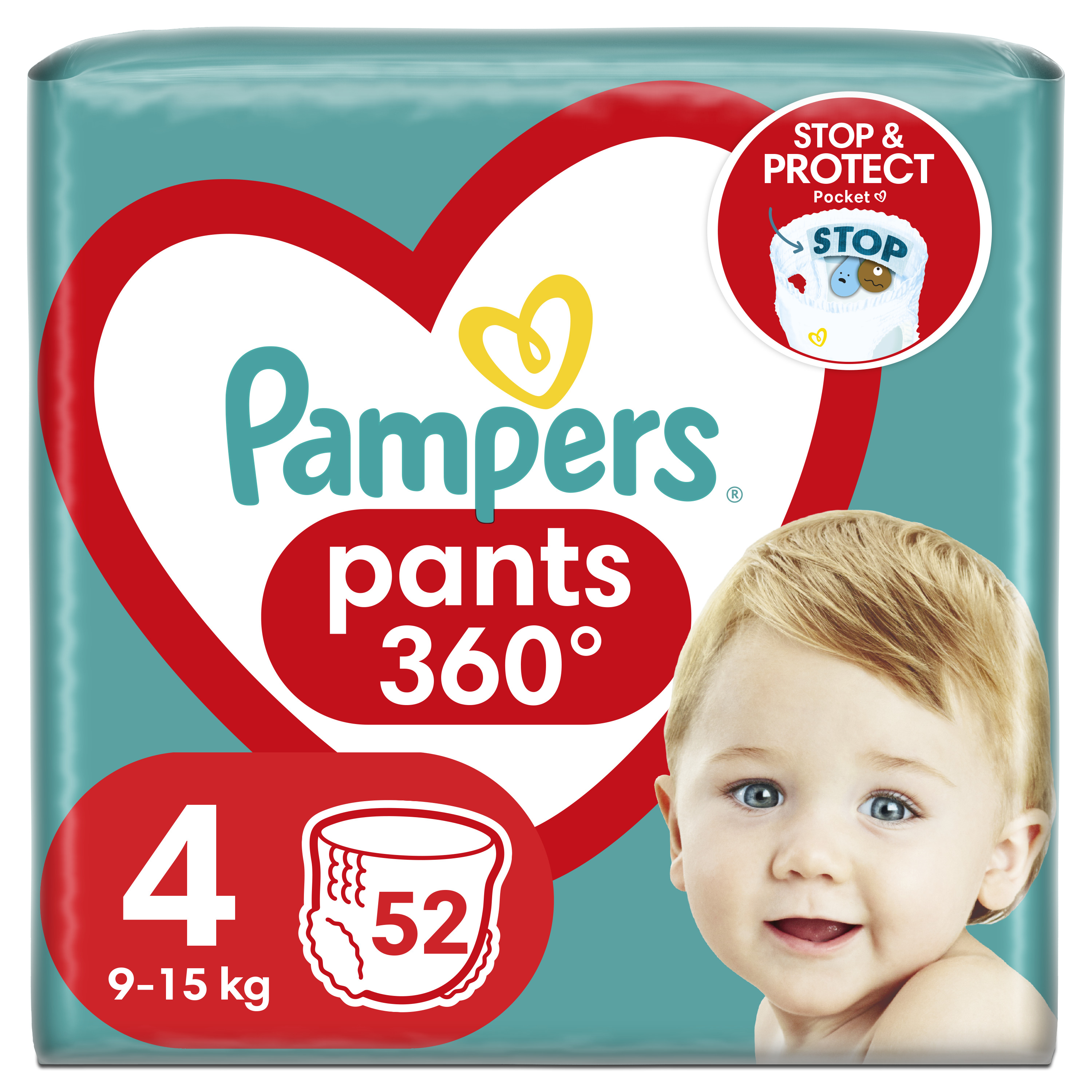 Підгузники-трусики Pampers Pants Maxi одноразові 4 (9-15 кг) 52 шт. - фото 1