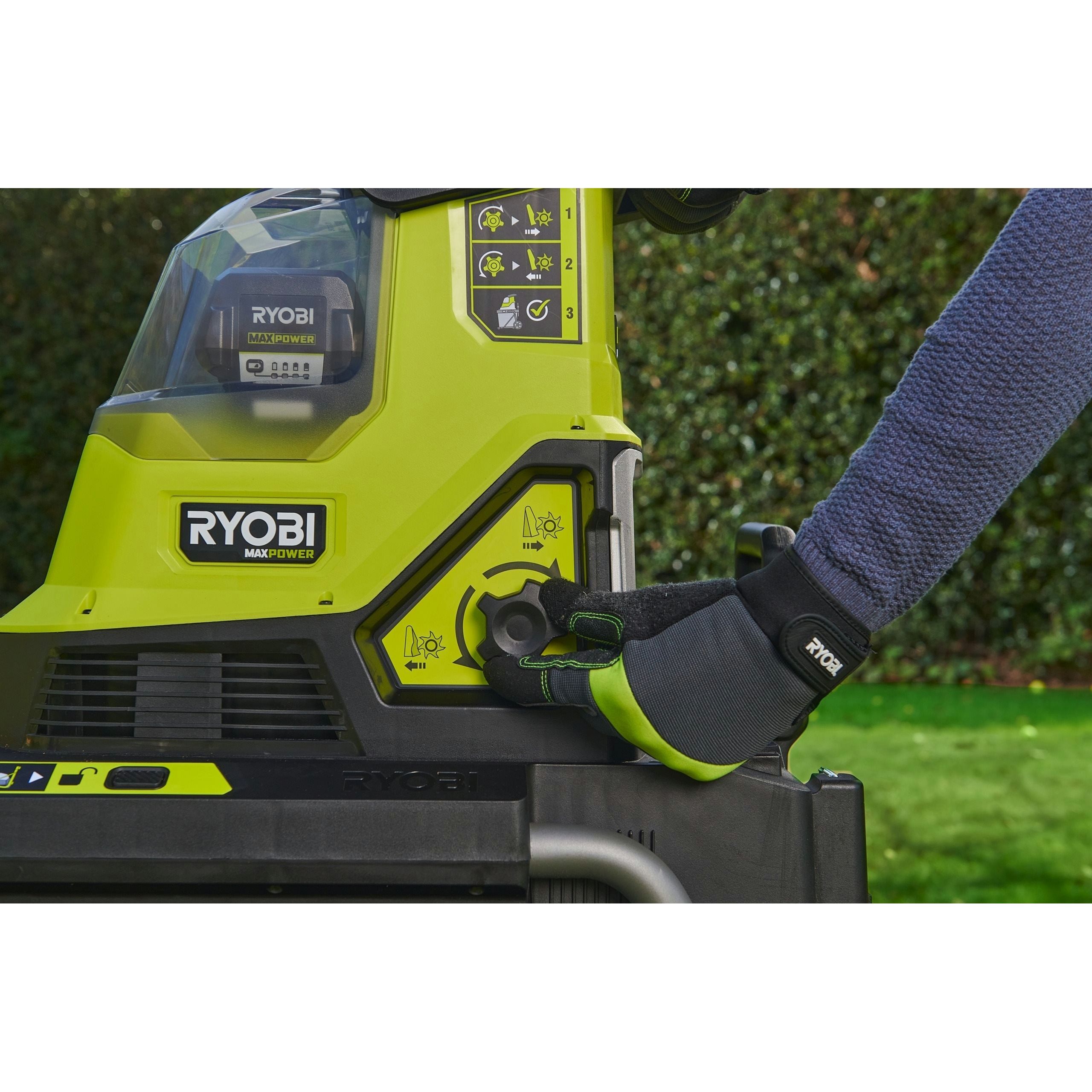 Измельчитель садовый аккумуляторный Ryobi Max Power RY36SHX40-0 36В (5133005451) - фото 7