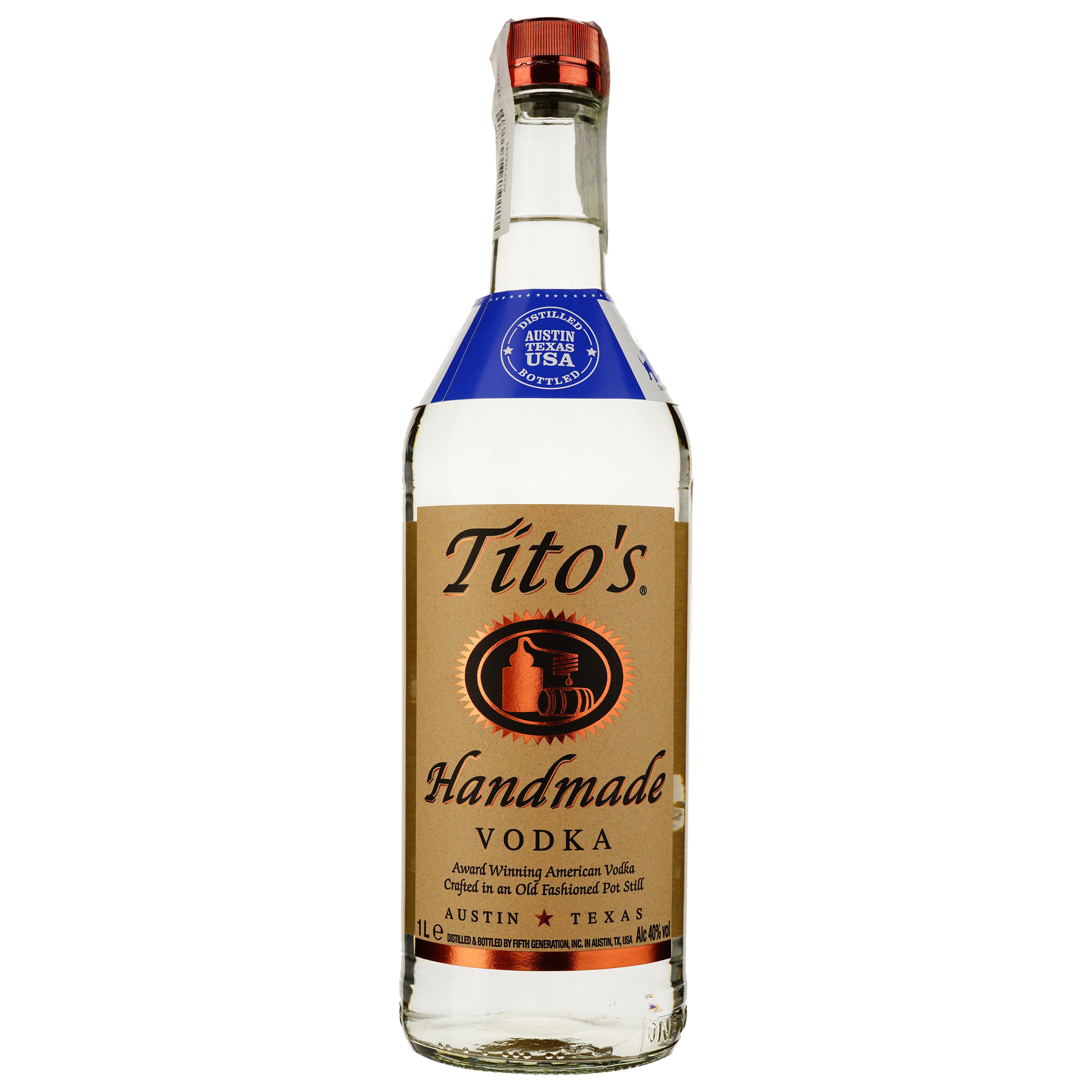 Водка Tito's Handmade Vodka, 40%, 1 л - фото 1