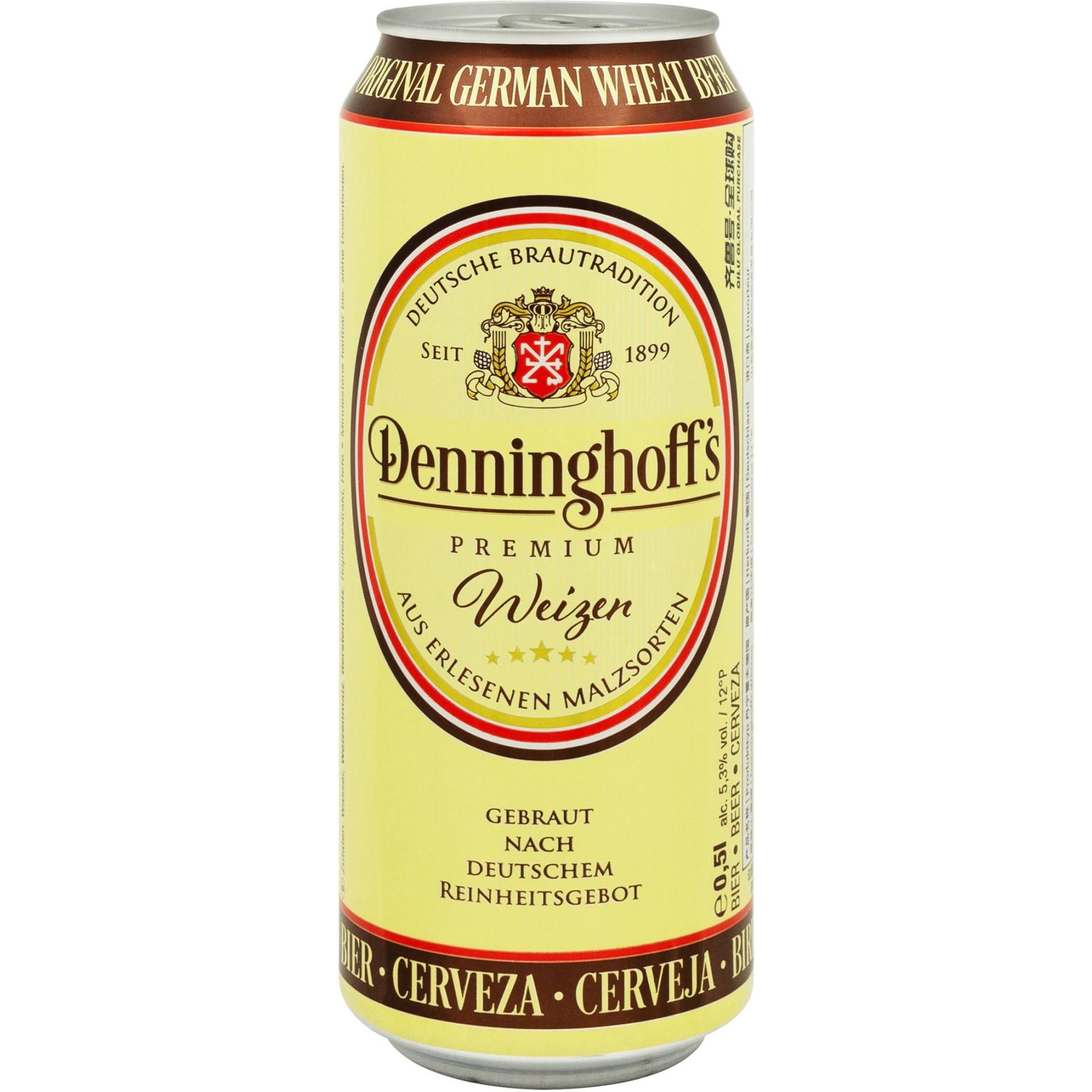 Пиво Denninghoff's Weizen пшеничне нефільтроване 5.3% 0.5 л з/б - фото 1