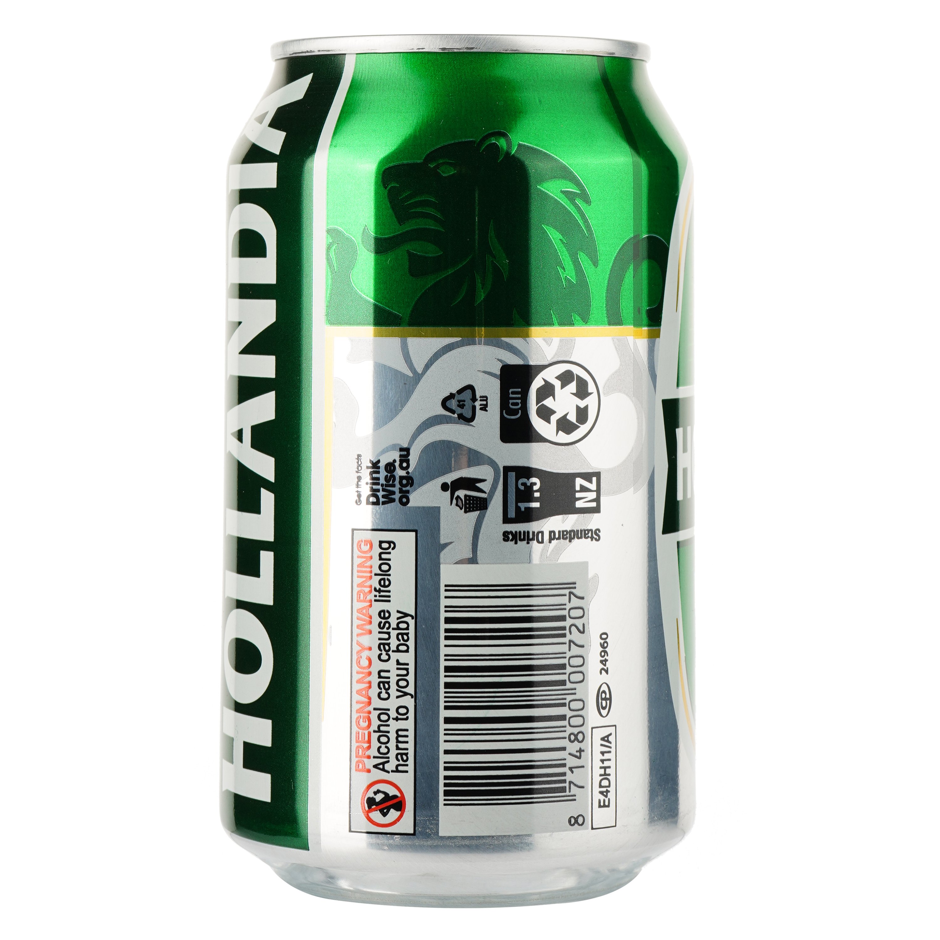 Пиво Hollandia, світле, фільтроване, 4,7%, з/б, 0,33 л - фото 2