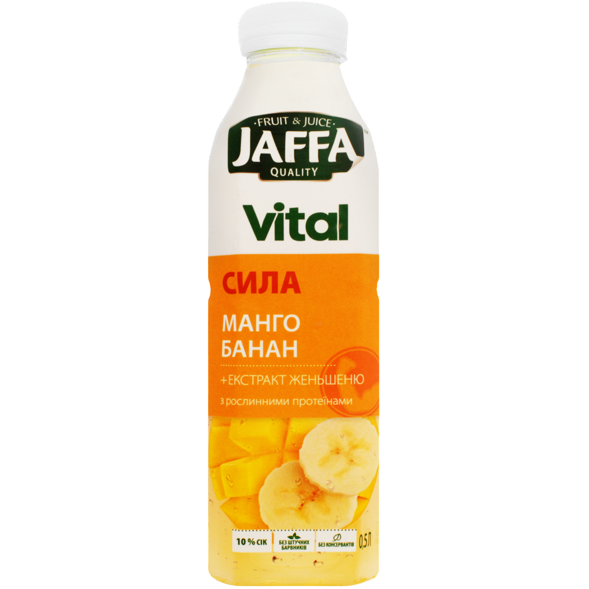 Напиток Jaffa Vital Power Манго-Банан с экстрактом женьшеня 0.5 л - фото 1