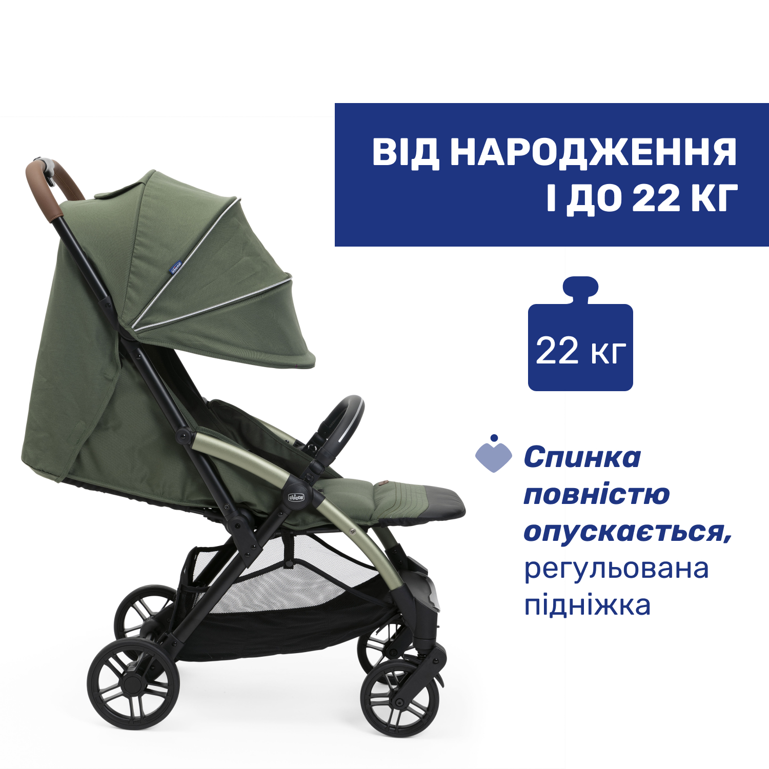 Прогулянкова коляска Chicco Goody XPlus зелена (87040.38.00) - фото 4