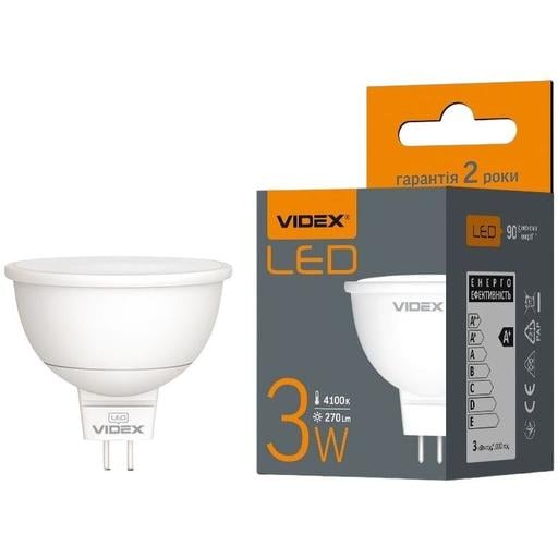 Светодиодная лампа LED Videx MR16e 3W GU5.3 4100K (VL-MR16e-03534) - фото 1
