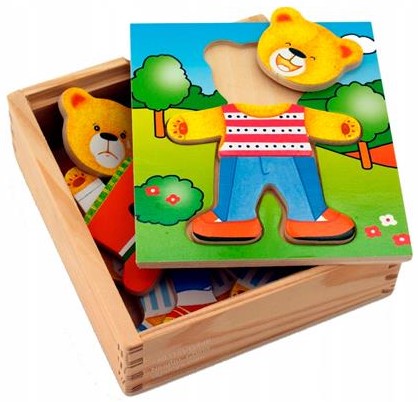 Деревянный игровой набор Viga Toys Гардероб медведя (56401) - фото 1