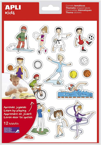Наклейки тематичні навчальні Apli Kids Спорт, 12 аркушів (11453) - фото 1