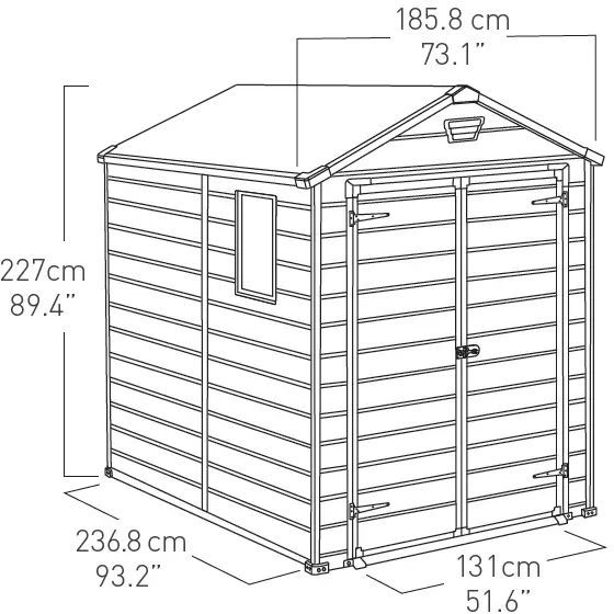 Сарай пластиковий Keter Manor 6x8 DD сіро-білий (17197129927) - фото 4