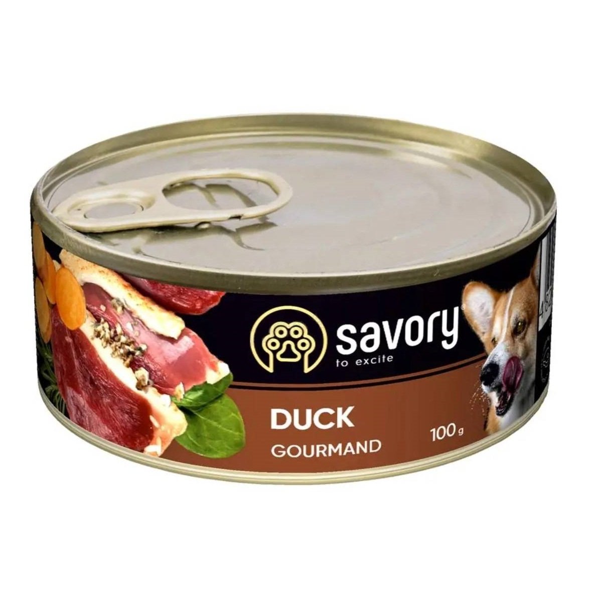 Влажный корм для взрослых собак всех пород Savory Dog Gourmand, с уткой, 100 г - фото 1