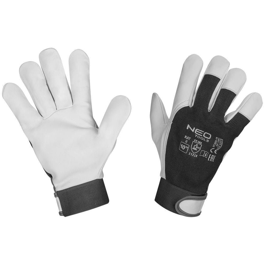 Перчатки рабочие Neo Tools фиксация запястья размер 10 черно-белые (97-655-10) - фото 1