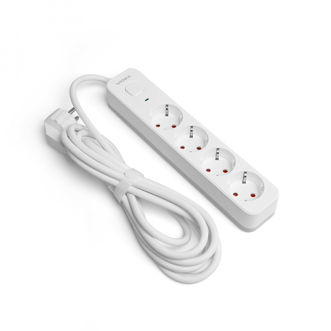 Удлинитель сетевой Videx Oncord с кнопкой с/з 4п 3 м 3x1.5 мм white (VF-PD43G-W) - фото 4