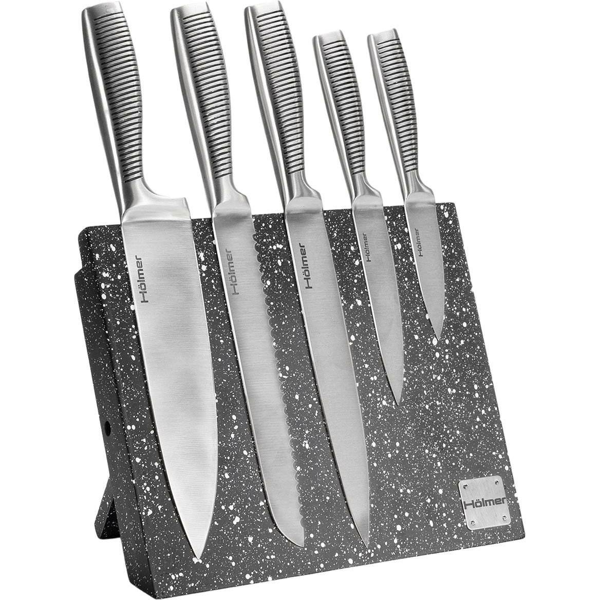 Набір ножів Holmer, 6 предметів, срібний (KS-66225-MSSSS Stone) - фото 1