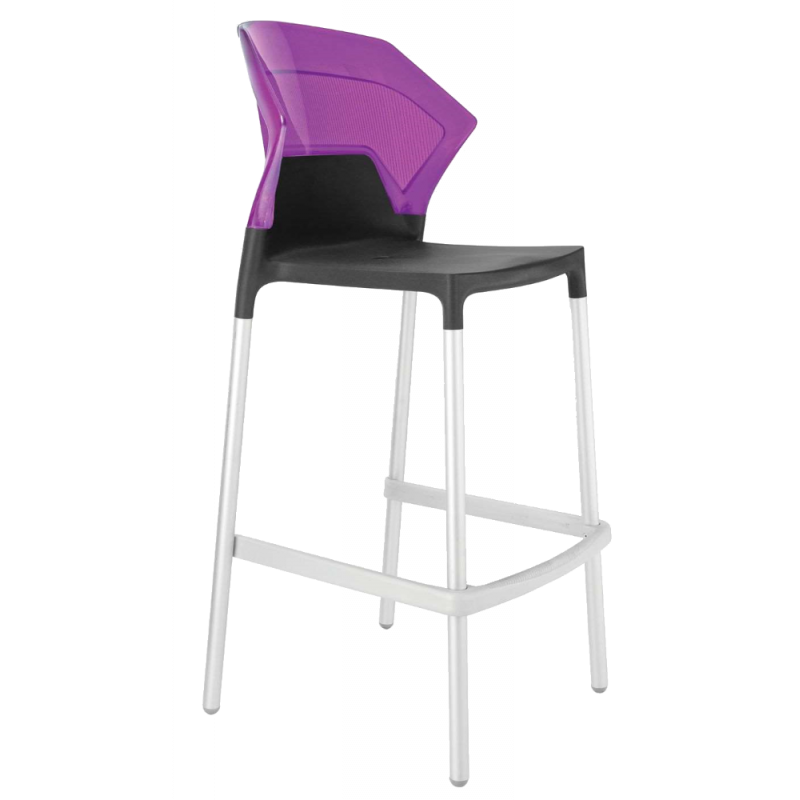 Барний стілець Papatya Ego-S, сірий з фіолетовим (4823052301354) - фото 1