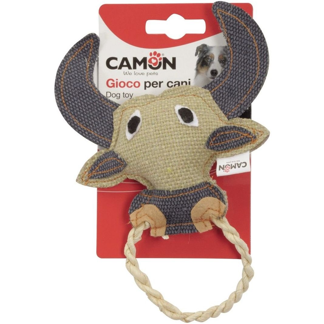 Игрушка для собак Camon Бык, текстиль, 16 см, в ассортименте - фото 1