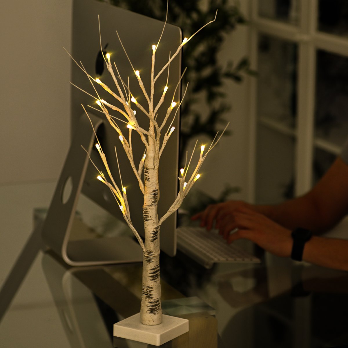 Дерево светодиодное MBM My Home на подставке 60 см белое (DH-LAMP-01 WHITE) - фото 5