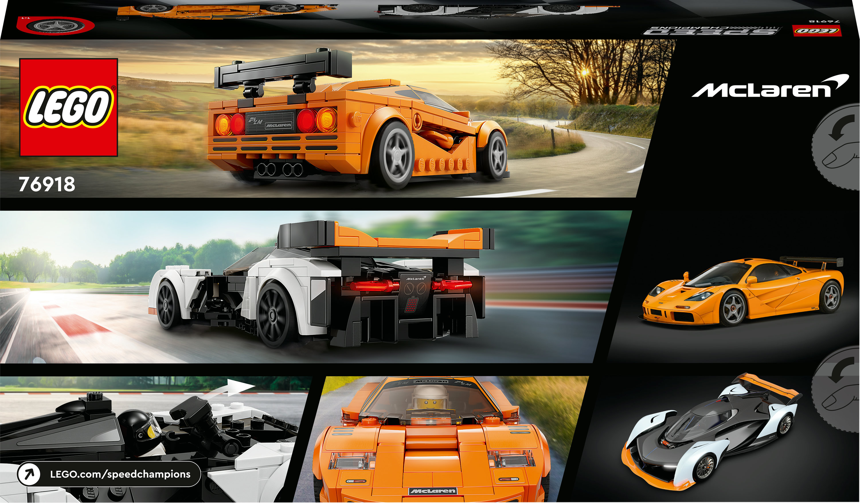 Конструктор LEGO Speed Champions McLaren Solus GT и McLaren F1 LM, 581 деталь (76918) - фото 9