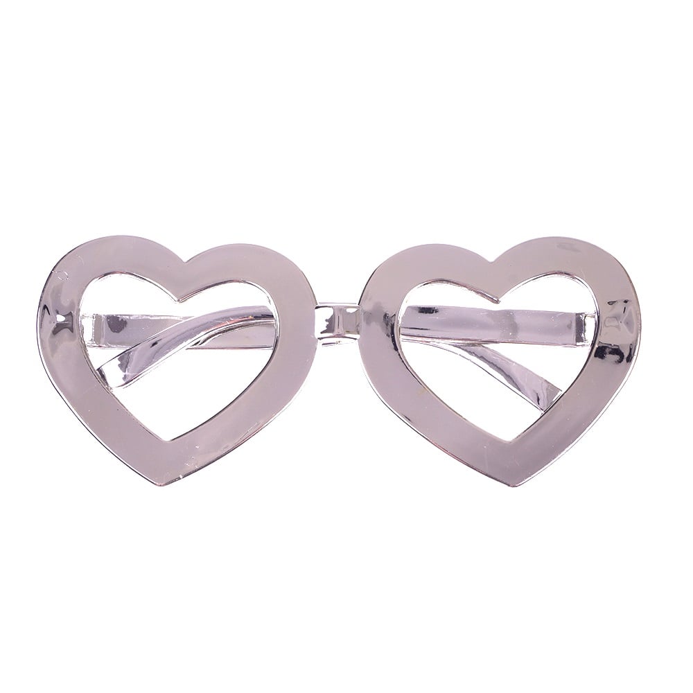 Окуляри карнавальні Offtop Серце, сріблястий (870175) - фото 1