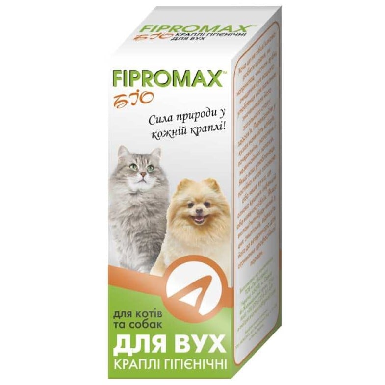 Краплі для вух собак та котів Fipromax БІО гігієнічні, 15 мл - фото 1