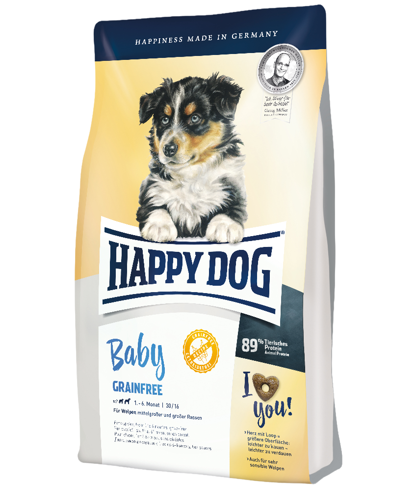 Сухий беззерновий корм для цуценят середніх та великих порід Happy Dog Baby Grainfree, з м'ясом птиці та ягняти, 1 кг (60383) - фото 1