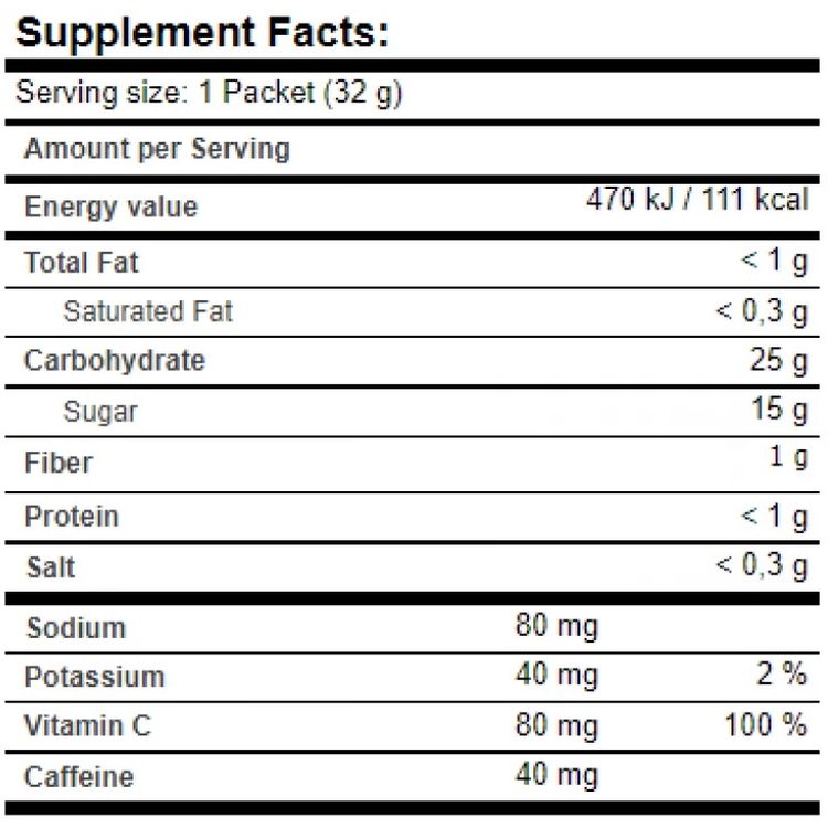 Ізотонік Amix Performance Rock´s Gel with caffeine зелене яблуко 32 г - фото 4