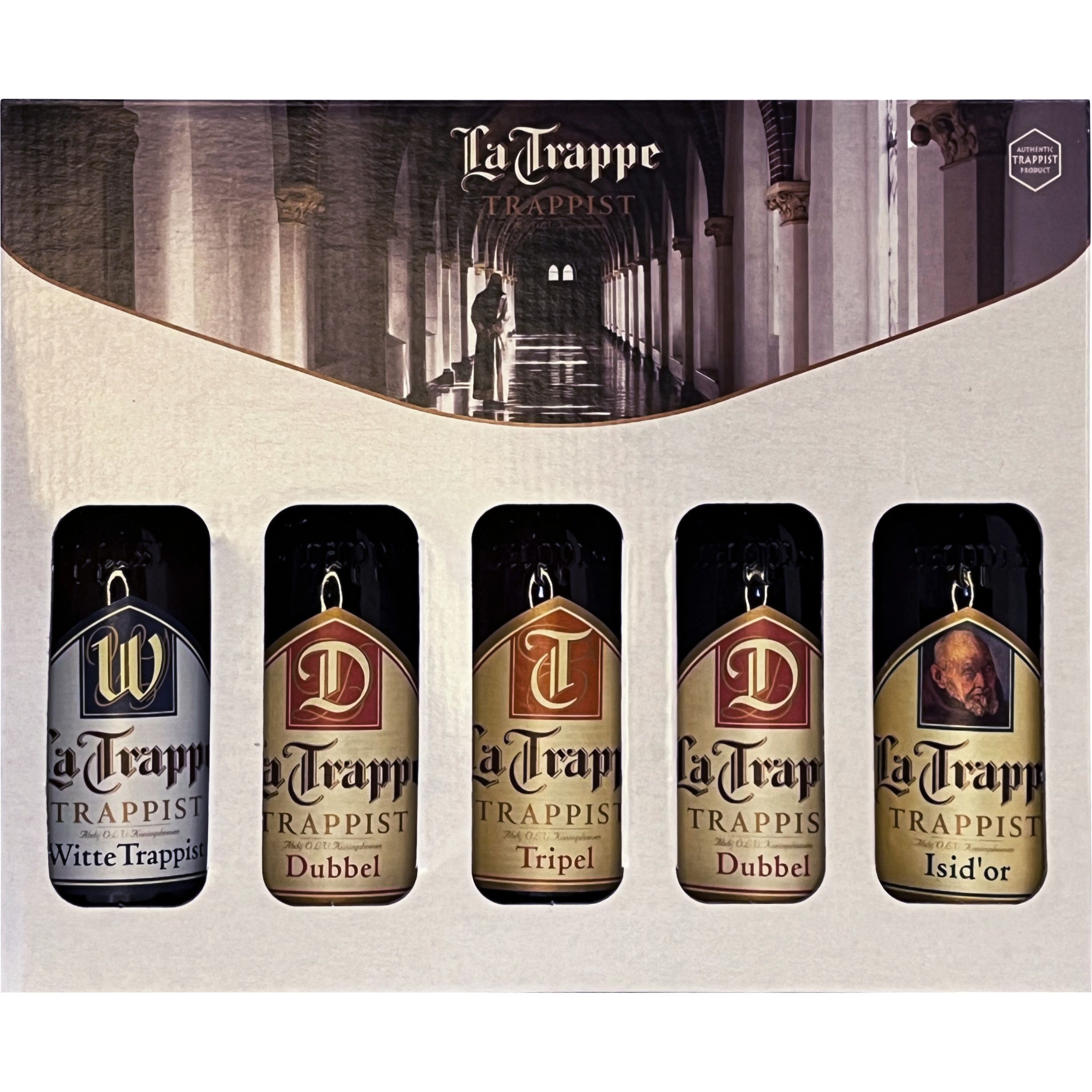 Набір: пиво La Trappe Isid'Or 0.33 л + La Trappe Dubbel 0.33 л + La Trappe Tripel 0.33 л + La Trappe Witte Trappist 0.33 л - фото 1