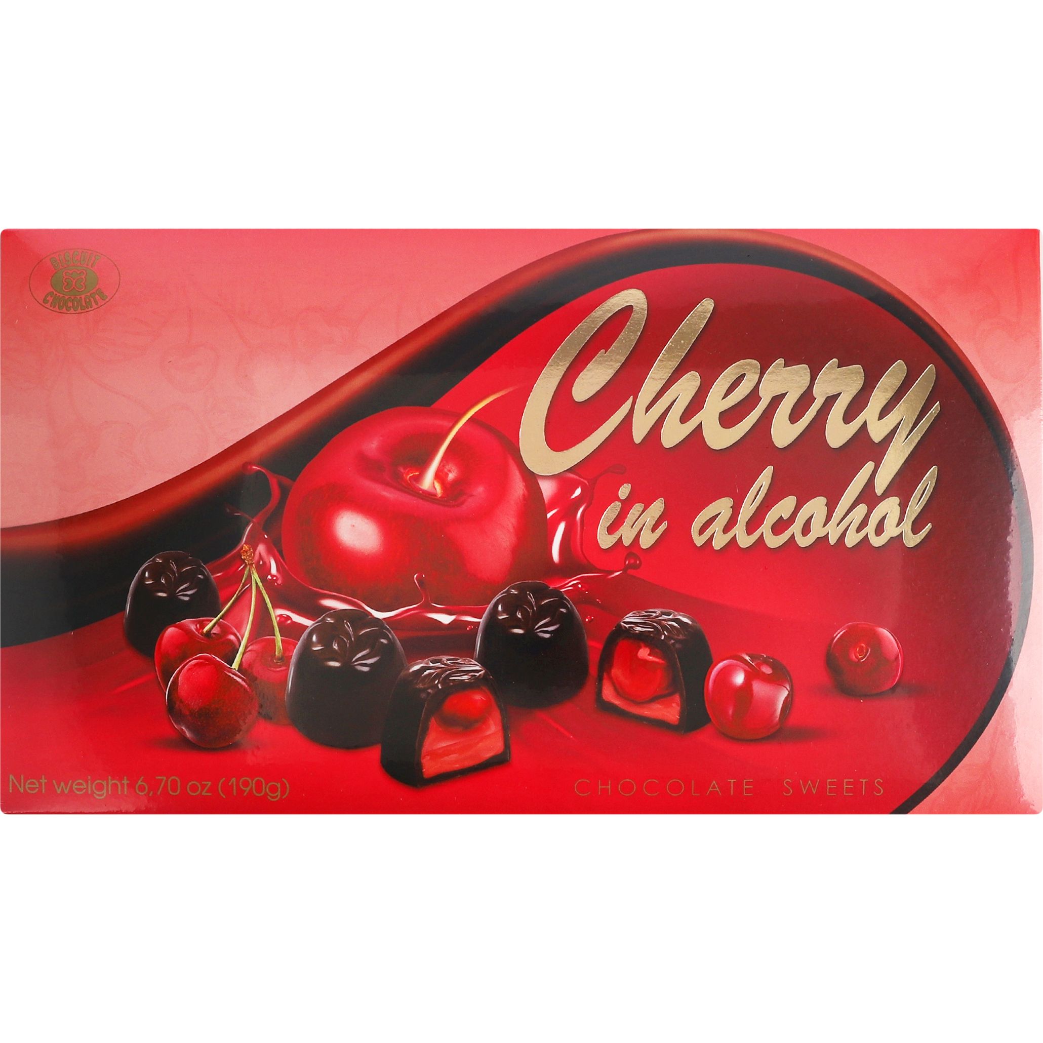 Конфеты Бісквіт-Шоколад Cherry in alcohol 190 г - фото 1