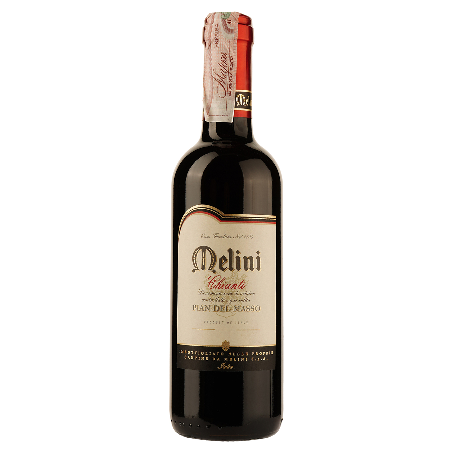 Вино Melini Chianti DOCG Pian del Masso, красное, сухое, 0,375 л - фото 1