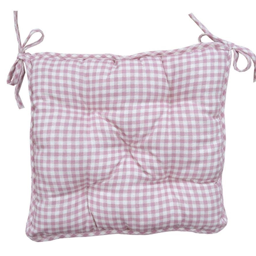 Подушка для стільця Прованс Bella, 40х40 см, клітинка, рожевий (13560) - фото 1