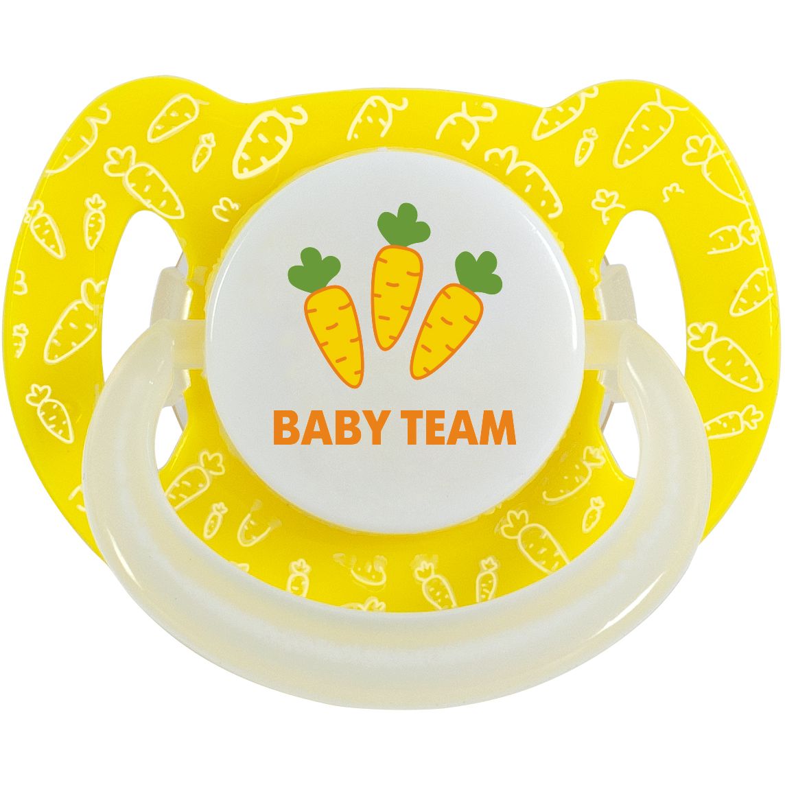 Пустушка латексна Baby Team, класична, нічна, 6+ міс., жовтий (3225) - фото 1