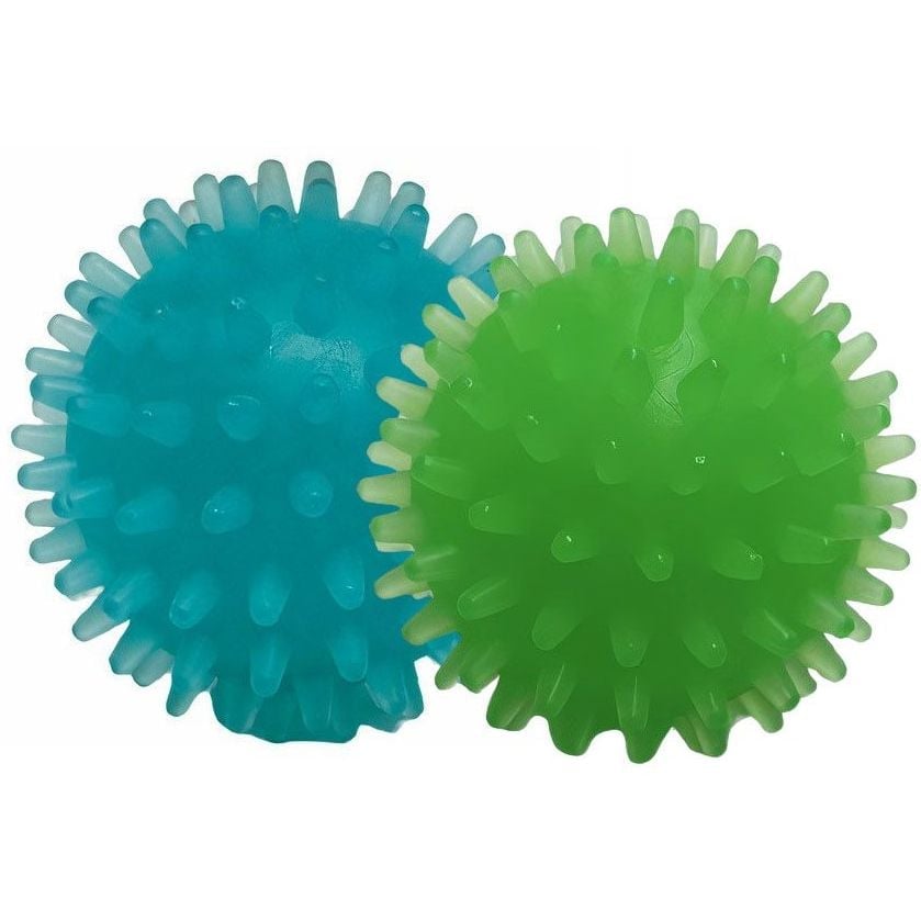 Набір іграшок для собак Fox М'ячі з шипами, з ароматом ванілі, 4 см, 1 шт., синій та зелений - фото 1