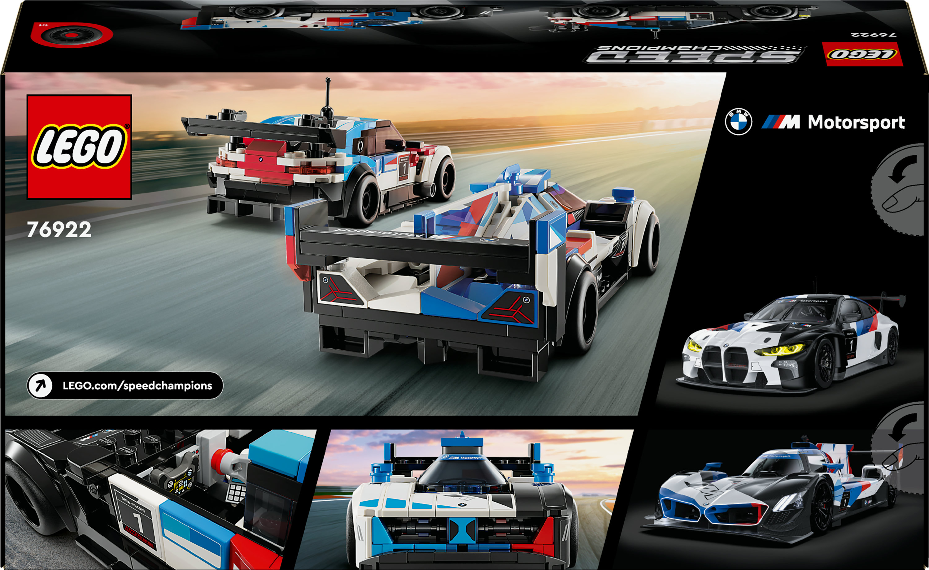 Конструктор LEGO Speed Champions Автомобілі для перегонів BMW M4 GT3 і BMW M Hybrid V8, 676 деталей (76922) - фото 9