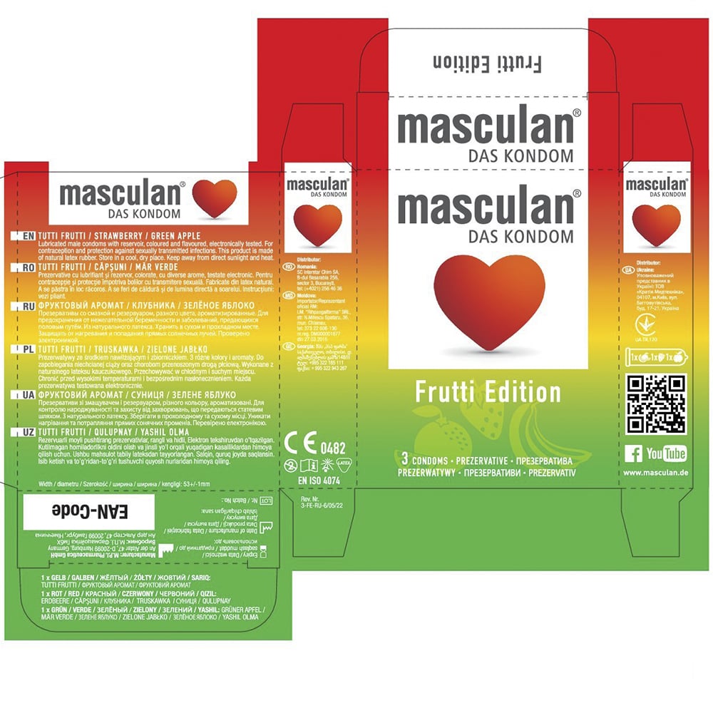 Презервативы Masculan Frutti Edition цветные с ароматами 3 шт. - фото 3