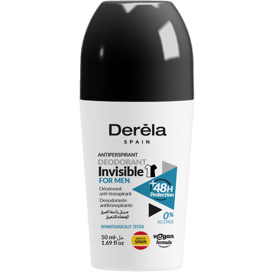 Рожевий дезодорант для чоловіків Derela Invisible, 50 мл - фото 1