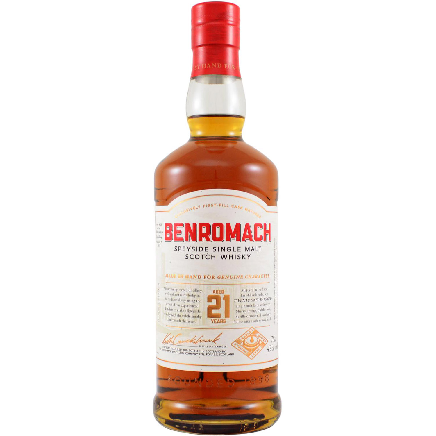 Виски Benromach 21 yo Speyside Single Malt Scotch Whisky 43% 0.7 л - фото 1