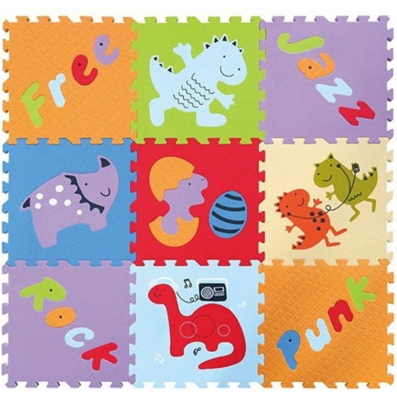 Дитячий розвиваючий ігровий килимок-пазл Baby Great Розваги динозаврів, 92х92 см (GB-M1602) - фото 1