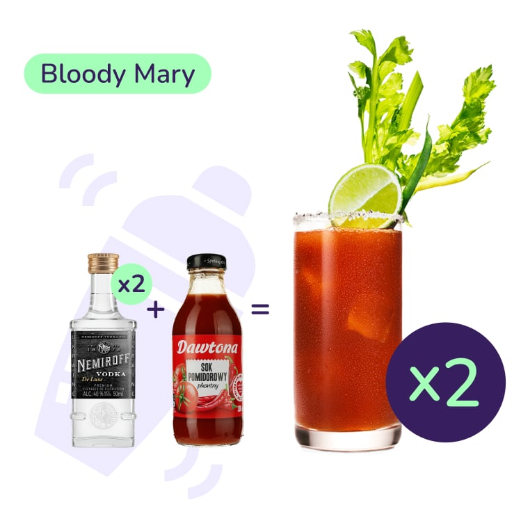 Коктейль Bloody Mary (набор ингредиентов) х2 на основе Nemiroff - фото 1