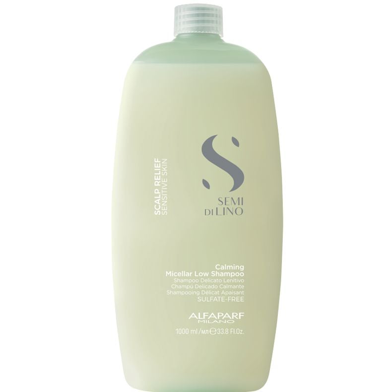 Заспокійливий міцелярний шампунь Alfaparf Milano Semi Di Lino Scalp Relief Calming Micellar Low Shampoo, 1000 мл - фото 1